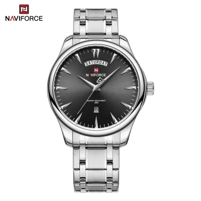 NAVIFORCE 9213 New Men Wristwatch Top Brand Luxury Date Week Man Watch Stainless Steel Classic Quartz Original Male Clock