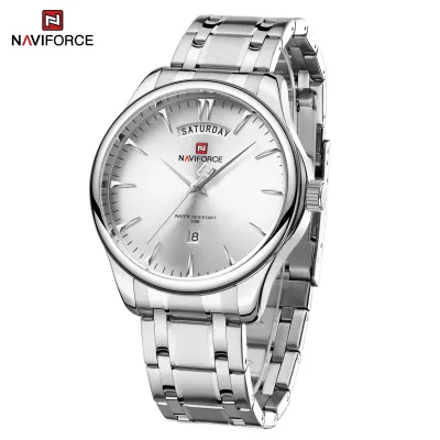 NAVIFORCE 9213 New Men Wristwatch Top Brand Luxury Date Week Man Watch Stainless Steel Classic Quartz Original Male Clock