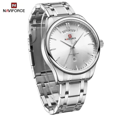 NAVIFORCE 9213 New Men Wristwatch Top Brand Luxury Date Week Man Watch Stainless Steel Classic Quartz Original Male Clock
