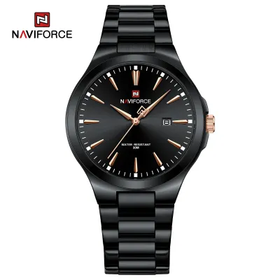 NAVIFORCE 9214 Men Original Quartz Watch Auto Date Business Dress Male Clock Stainless Steel Water Resistant Man Wrist Watches