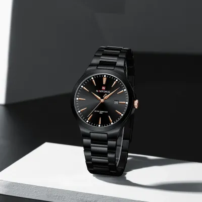 NAVIFORCE 9214 Men Original Quartz Watch Auto Date Business Dress Male Clock Stainless Steel Water Resistant Man Wrist Watches