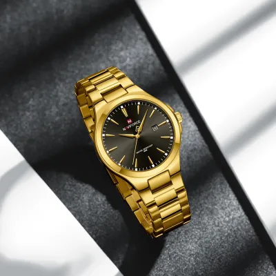 NAVIFORCE 9214 Men Original Quartz Watch Auto Date Business Dress Male Clock Stainless Steel Water Resistant Man Wrist Watches