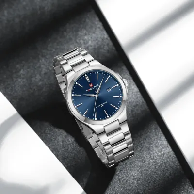 NAVIFORCE 9214 Men Original Quartz Watch Auto Date Business Dress Male Clock Stainless Steel Water Resistant Man Wrist Watches