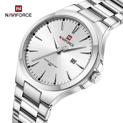 NAVIFORCE 9214 Men Original Quartz Watch Auto Date Business Dress Male Clock Stainless Steel Water Resistant Man Wrist Watches