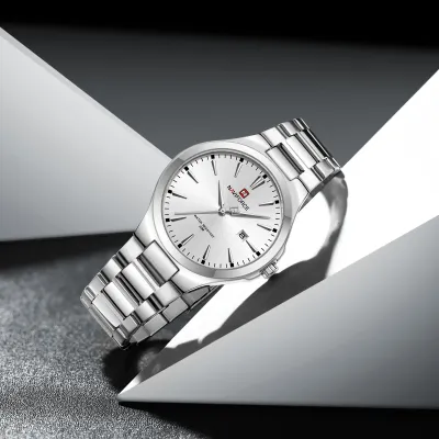 NAVIFORCE 9214 Men Original Quartz Watch Auto Date Business Dress Male Clock Stainless Steel Water Resistant Man Wrist Watches