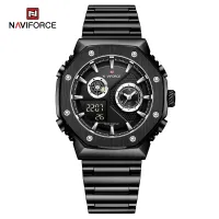 NAVIFORCE 9216 dual display luxury stainless steel men quartz wristwatch wholesale original Waterproof multifunction sports wrist watch