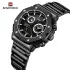 NAVIFORCE 9216 dual display luxury stainless steel men quartz wristwatch wholesale original Waterproof multifunction sports wrist watch