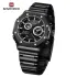 NAVIFORCE 9216 dual display luxury stainless steel men quartz wristwatch wholesale original Waterproof multifunction sports wrist watch