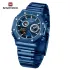 NAVIFORCE 9216 dual display luxury stainless steel men quartz wristwatch wholesale original Waterproof multifunction sports wrist watch