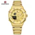 NAVIFORCE 9216 dual display luxury stainless steel men quartz wristwatch wholesale original Waterproof multifunction sports wrist watch