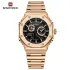NAVIFORCE 9216 dual display luxury stainless steel men quartz wristwatch wholesale original Waterproof multifunction sports wrist watch