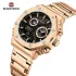 NAVIFORCE 9216 dual display luxury stainless steel men quartz wristwatch wholesale original Waterproof multifunction sports wrist watch
