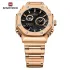 NAVIFORCE 9216 dual display luxury stainless steel men quartz wristwatch wholesale original Waterproof multifunction sports wrist watch
