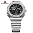 NAVIFORCE 9216 dual display luxury stainless steel men quartz wristwatch wholesale original Waterproof multifunction sports wrist watch