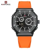 NAVIFORCE 9216 dual display luxury Silicon men quartz wristwatch wholesale original Waterproof multifunction sports wrist watch