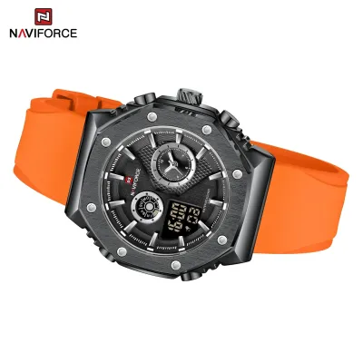 NAVIFORCE 9216 dual display luxury Silicon men quartz wristwatch wholesale original Waterproof multifunction sports wrist watch