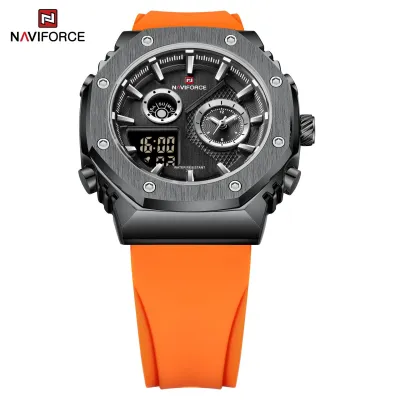 NAVIFORCE 9216 dual display luxury Silicon men quartz wristwatch wholesale original Waterproof multifunction sports wrist watch
