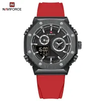 NAVIFORCE 9216 dual display luxury Silicon men quartz wristwatch wholesale original Waterproof multifunction sports wrist watch