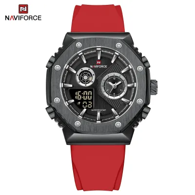 NAVIFORCE 9216 dual display luxury Silicon men quartz wristwatch wholesale original Waterproof multifunction sports wrist watch
