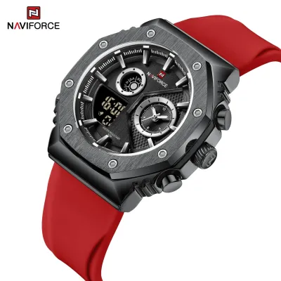 NAVIFORCE 9216 dual display luxury Silicon men quartz wristwatch wholesale original Waterproof multifunction sports wrist watch