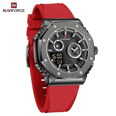 NAVIFORCE 9216 dual display luxury Silicon men quartz wristwatch wholesale original Waterproof multifunction sports wrist watch