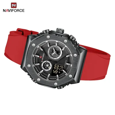 NAVIFORCE 9216 dual display luxury Silicon men quartz wristwatch wholesale original Waterproof multifunction sports wrist watch
