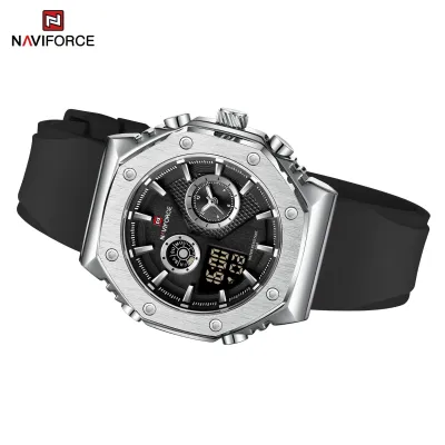 NAVIFORCE 9216 dual display luxury Silicon men quartz wristwatch wholesale original Waterproof multifunction sports wrist watch