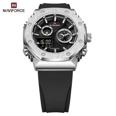NAVIFORCE 9216 dual display luxury Silicon men quartz wristwatch wholesale original Waterproof multifunction sports wrist watch