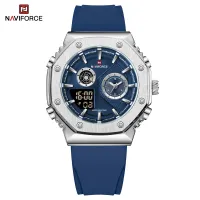 NAVIFORCE 9216 dual display luxury Silicon men quartz wristwatch wholesale original Waterproof multifunction sports wrist watch