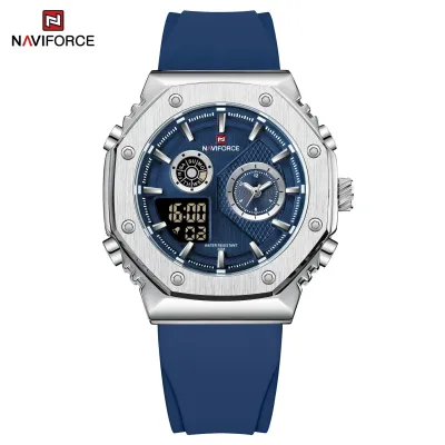 NAVIFORCE 9216 dual display luxury Silicon men quartz wristwatch wholesale original Waterproof multifunction sports wrist watch