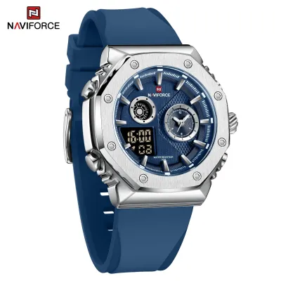 NAVIFORCE 9216 dual display luxury Silicon men quartz wristwatch wholesale original Waterproof multifunction sports wrist watch