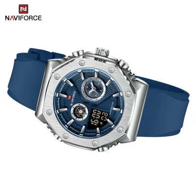 NAVIFORCE 9216 dual display luxury Silicon men quartz wristwatch wholesale original Waterproof multifunction sports wrist watch