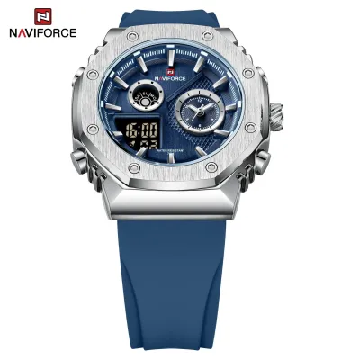 NAVIFORCE 9216 dual display luxury Silicon men quartz wristwatch wholesale original Waterproof multifunction sports wrist watch