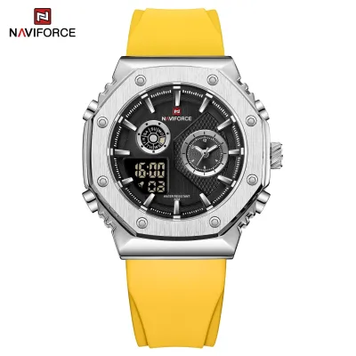 NAVIFORCE 9216 dual display luxury Silicon men quartz wristwatch wholesale original Waterproof multifunction sports wrist watch