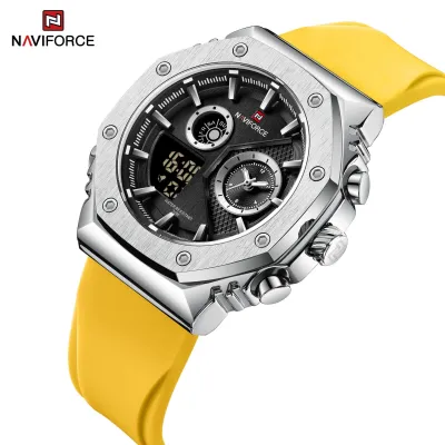 NAVIFORCE 9216 dual display luxury Silicon men quartz wristwatch wholesale original Waterproof multifunction sports wrist watch