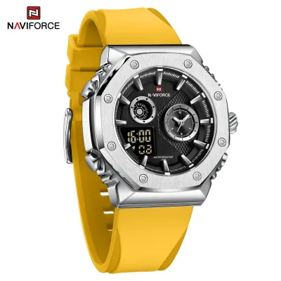 NAVIFORCE 9216 dual display luxury Silicon men quartz wristwatch wholesale original Waterproof multifunction sports wrist watch