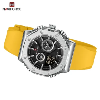 NAVIFORCE 9216 dual display luxury Silicon men quartz wristwatch wholesale original Waterproof multifunction sports wrist watch