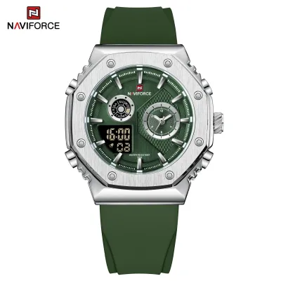 NAVIFORCE 9216 dual display luxury Silicon men quartz wristwatch wholesale original Waterproof multifunction sports wrist watch