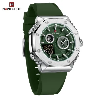 NAVIFORCE 9216 dual display luxury Silicon men quartz wristwatch wholesale original Waterproof multifunction sports wrist watch
