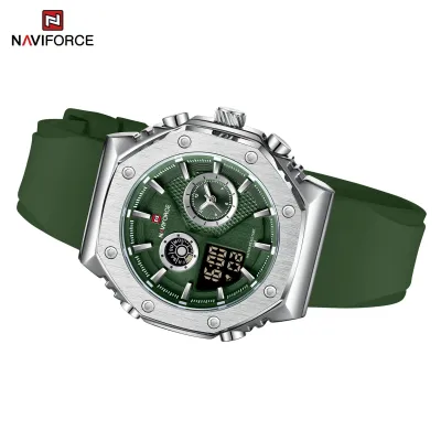 NAVIFORCE 9216 dual display luxury Silicon men quartz wristwatch wholesale original Waterproof multifunction sports wrist watch