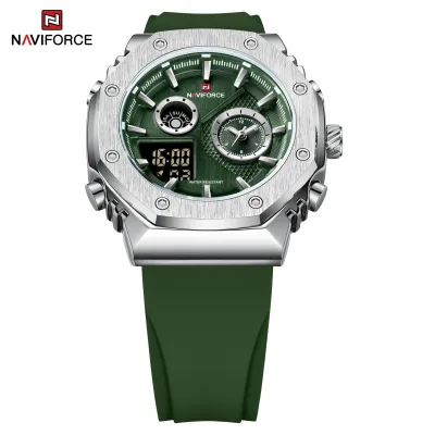 NAVIFORCE 9216 dual display luxury Silicon men quartz wristwatch wholesale original Waterproof multifunction sports wrist watch