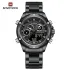 NAVIFORCE 9217 Watches Mens Luxury LCD Analog Digital Stainless Steel Man Wristwatch Casual Quartz Luminous Male Clock