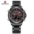 NAVIFORCE 9217 Watches Mens Luxury LCD Analog Digital Stainless Steel Man Wristwatch Casual Quartz Luminous Male Clock