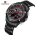 NAVIFORCE 9217 Watches Mens Luxury LCD Analog Digital Stainless Steel Man Wristwatch Casual Quartz Luminous Male Clock