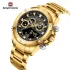 NAVIFORCE 9217 Watches Mens Luxury LCD Analog Digital Stainless Steel Man Wristwatch Casual Quartz Luminous Male Clock