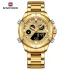 NAVIFORCE 9217 Watches Mens Luxury LCD Analog Digital Stainless Steel Man Wristwatch Casual Quartz Luminous Male Clock