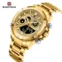 NAVIFORCE 9217 Watches Mens Luxury LCD Analog Digital Stainless Steel Man Wristwatch Casual Quartz Luminous Male Clock