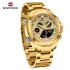 NAVIFORCE 9217 Watches Mens Luxury LCD Analog Digital Stainless Steel Man Wristwatch Casual Quartz Luminous Male Clock