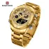 NAVIFORCE 9217 Watches Mens Luxury LCD Analog Digital Stainless Steel Man Wristwatch Casual Quartz Luminous Male Clock
