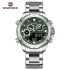 NAVIFORCE 9217 Watches Mens Luxury LCD Analog Digital Stainless Steel Man Wristwatch Casual Quartz Luminous Male Clock